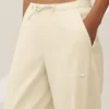 Pantalón de pierna ancha Riviera de mezcla de lino - Beige arena