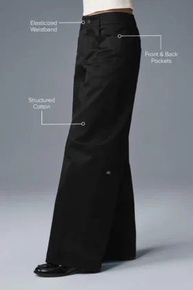 Pantalón de pierna ancha Wanderlust – Negro