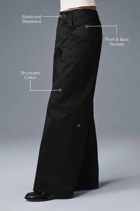 Pantalón de pierna ancha Wanderlust - Negro