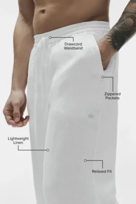 Pantalón de pierna recta Linen Days – Blanco