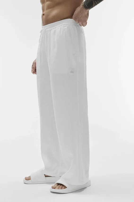 Pantalón de pierna recta Linen Days - Blanco