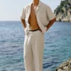 Pantalón de pierna recta Linen Days - Color hueso