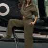 Pantalón de traje (Regular) - Olive Tree