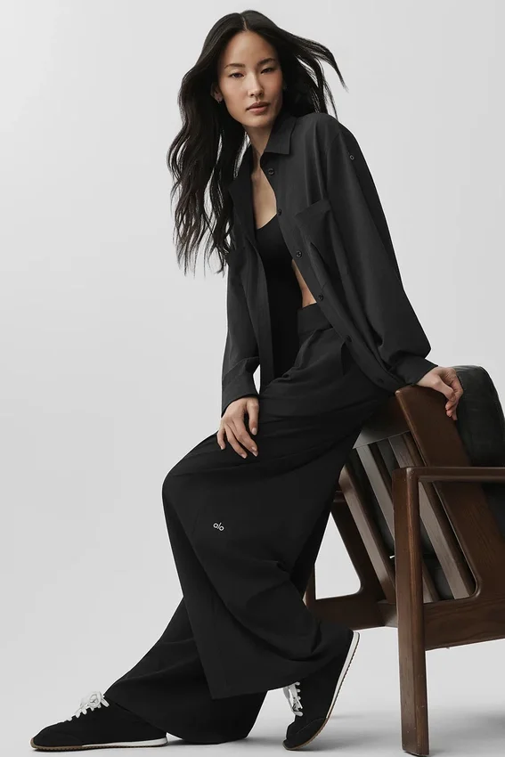 Pantalón Dreamscape High-Waist (corte regular) - Negro