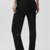 Pantalón High-Waist de pierna recta Sunlit de punto tipo jersé - Negro