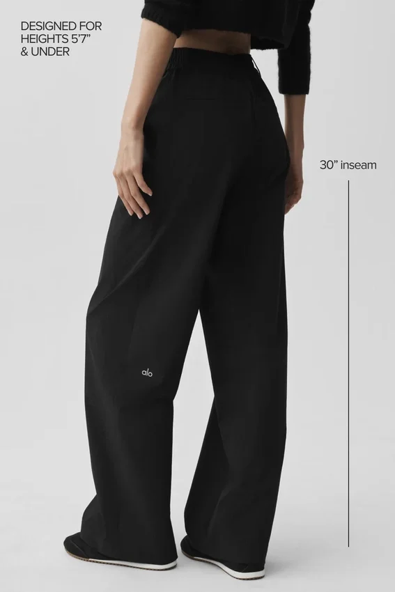 Pantalón High-Waist Pursuit (corte regular) - Negro