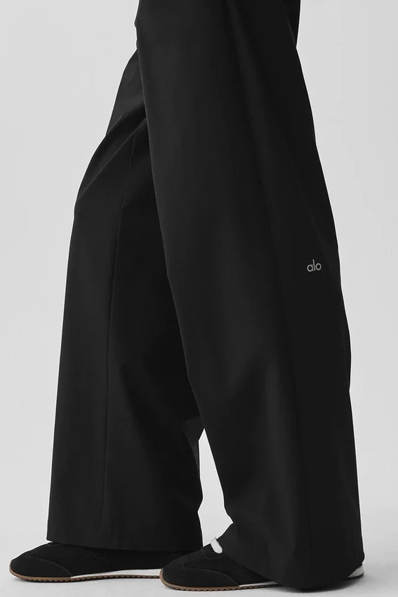 Pantalón High-Waist Pursuit (corte regular) - Negro