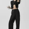 Pantalón High-Waist Pursuit (corte regular) - Negro