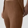 Pantalón High-Waist recto estilo jersé «Sunlit» — Marrón «Sun Kissed»