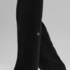 Pantalón High-Waist y pierna ancha New Class de lana y cachemira - Negro