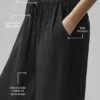 Pantalón High-Waist y pierna recta «Golden Hour» semitransparente - Negro