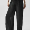 Pantalón High-Waist y pierna recta «Golden Hour» semitransparente - Negro