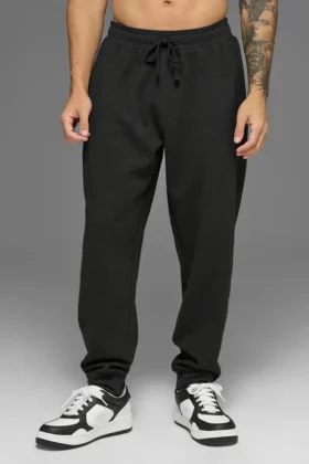 Pantalón jogger de estar por casa con tejido tipo waffle - Negro