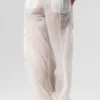 Pantalón jogger de pierna ancha Sheer Game Time - Blanco