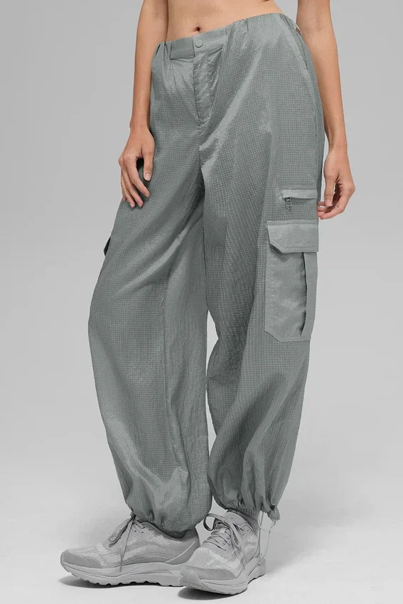Pantalón jogger de pierna ancha Sheer Game Time - Gris lunar