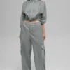 Pantalón jogger de pierna ancha Sheer Game Time - Gris lunar