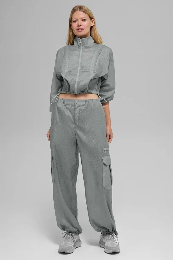 Pantalón jogger de pierna ancha Sheer Game Time - Gris lunar