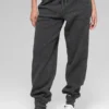 Pantalón jogger de polar High-Waist «Retreat» — Gris jaspeado oscuro