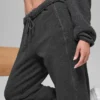 Pantalón jogger de polar High-Waist «Retreat» — Gris jaspeado oscuro