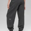 Pantalón jogger de polar High-Waist «Retreat» — Gris jaspeado oscuro