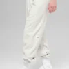 Pantalón jogger «Retreat» de felpa polar High-Waist - Gris jaspeado blanco