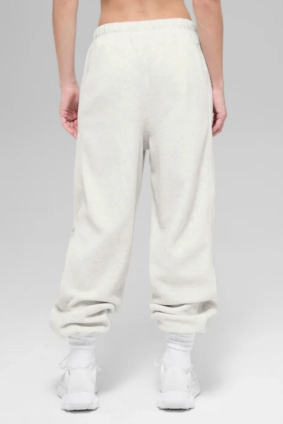 Pantalón jogger «Retreat» de felpa polar High-Waist - Gris jaspeado blanco