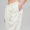 Pantalón jogger «Retreat» de felpa polar High-Waist - Gris jaspeado blanco