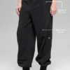 Pantalón jogger «Retreat» de polar de cintura High-Waist — Negro