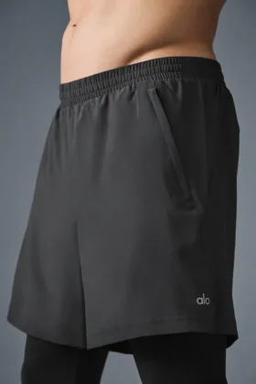 Pantalones 2 en 1 Revival de 5″ – Antracita/Negro