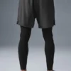 Pantalones 2 en 1 Revival de 5" - Antracita/Negro