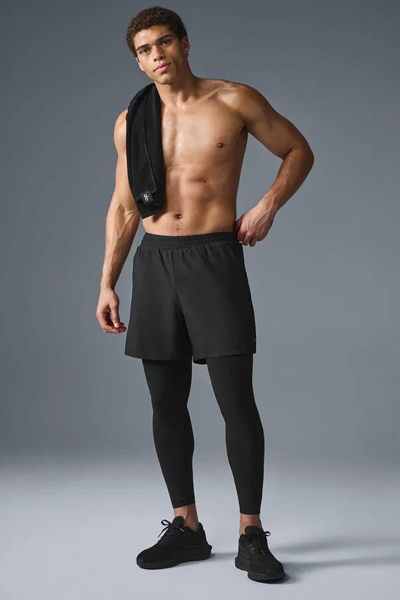 Pantalones 2 en 1 Revival de 5" - Negro/Negro