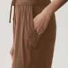 Pantalones acampanados delicados y semitransparentes para estar en casa - Marrón bronceado