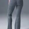 Pantalones acampanados High-Waist de punto de mezclilla - Gris acero/Antracita