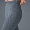 Pantalones acampanados High-Waist de punto de mezclilla - Gris acero/Antracita