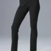 Pantalones acampanados High-Waist de punto denim - Negro/Antracita