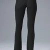 Pantalones acampanados High-Waist de punto denim - Negro/Antracita