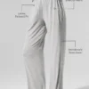 Pantalones acampanados semitransparentes para estar en casa — Gris jaspeado deportivo