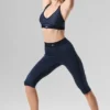 Pantalones capri de cintura High-Waist de la colección Airlift - Azul marino