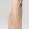 Pantalones cargo de pierna ancha Linen Getaway — Macadamia