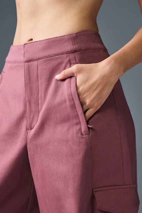 Pantalones cargo de pierna ancha Show Off (corte regular) - Burgundy Truffle