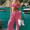 Pantalones cargo Megastar de talle bajo - Rosa Paraíso