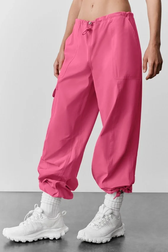 Pantalones cargo Megastar de talle bajo - Rosa Paraíso