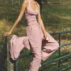 Pantalones cargo Megastar de talle bajo - Rosa vintage