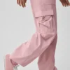 Pantalones cargo Megastar de talle bajo - Rosa vintage