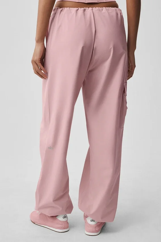 Pantalones cargo Megastar de talle bajo - Rosa vintage