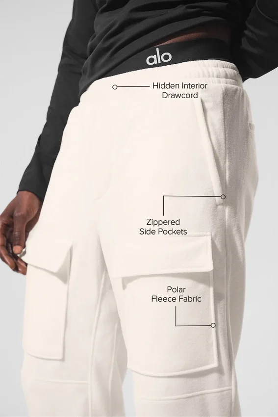 Pantalones cargo Ridge de forro polar - Marfil
