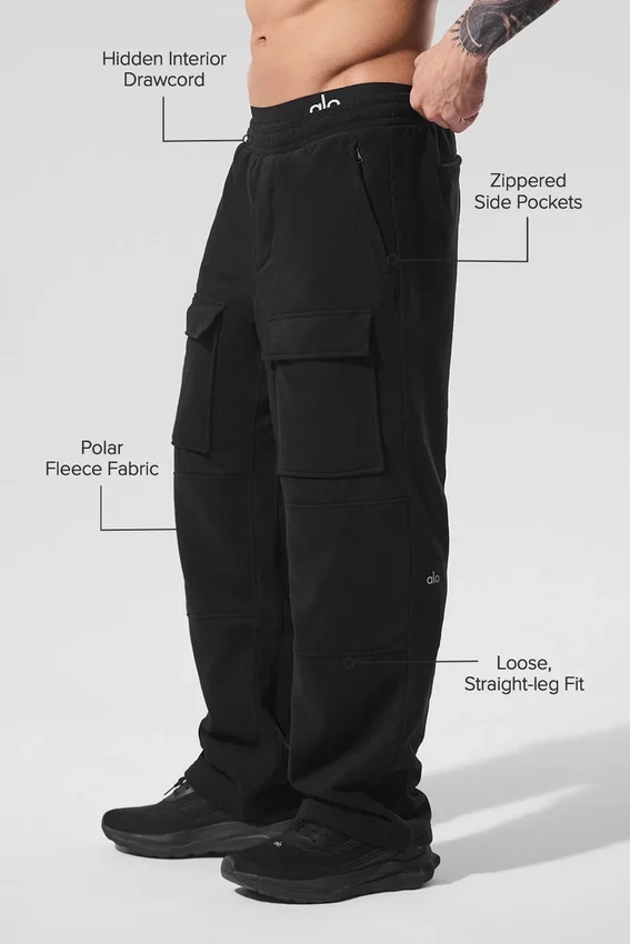 Pantalones cargo Ridge de polar — Negro