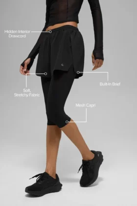 Pantalones cortos 2 en 1 Front Runner de malla – Negro