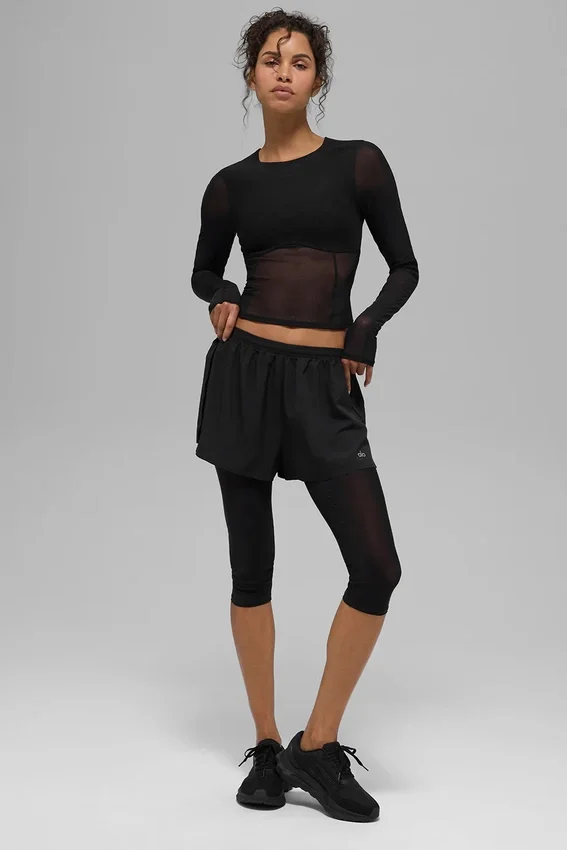 Pantalones cortos 2 en 1 Front Runner de malla - Negro