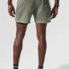 Pantalones cortos 2 en 1 «Game Time» de 5" con tejido ripstop – Limestone/Negro